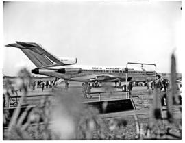 Durban, 1970. Louis Botha airport. SAA Boeing 727 ZS-SBF 'Komati'.