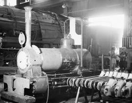 Uitenhage, 1977. Wren engine 'Little Bess', built by Kerr Stuart in 1919, during its refurbishmen...