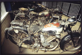Old motorcycles in museum