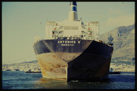 Cape Town. 'Antonios G' in Table Bay Harbour.