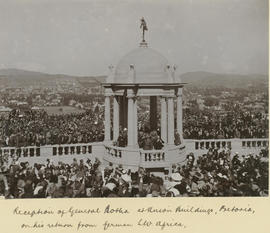 Pretoria, 1915. Reception of General Louis Botha at the Union Buildings after his return from Ger...