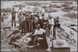 Panning for alluvial diamonds.