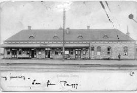 Klerksdorp. Railway station. (Publisher Sallo Epstein & Co, Durban)