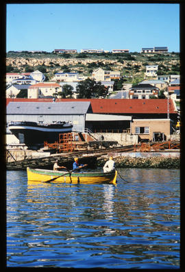 Mossel Bay, 1981. Rowboat in harbour.