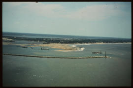 Richards Bay, January 1976. Aerial view of entrance to ?Richards Bay Harbour. [D Dannhauser]
