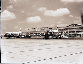 Johannesburg, 1957. Jan Smuts airport. Two SAA Vickers Viscounts.