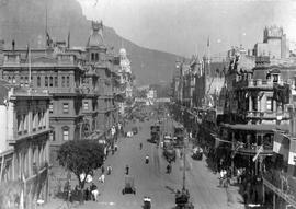 Cape Town. Adderley Street with Table Mountain in background.