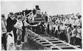 Bulawayo, Rhodesia, 4 November 1897. The first train to enter.