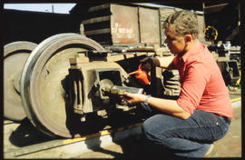 Trackside lubricating of bogie.