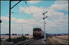 Tulbagh district, 1966. SAR Class 5E1 Srs 1 with 'Trans-Karoo' passenger train at Voelvlei.