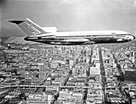 Johannesburg, 1967. SAA Boeing 727 ZS-DYN 'Limpopo' in flight.