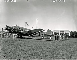 Pietersburg, 1938. SAA Junkers Ju-52 ZS-AJG 'Erasmus Smit' at airport.