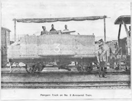 Circa 1901. Pompom truck No 3 armoured train. (Publication on armoured trains in the Anglo Boer War)