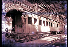 Johannesburg, 1934. SAR coach Type E-12 construction in Germiston workshop.