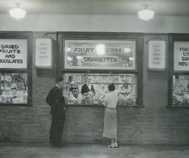 Johannesburg, 1934. Park station, fruit and sweet store.