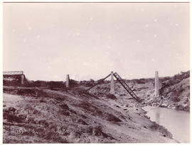 Circa 1900. Anglo-Boer War. Valsch River bridge showing break.