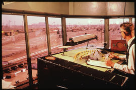 Bapsfontein. Interior of control tower at Sentrarand marshalling yard.