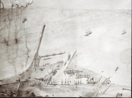 Cape Town. Sketch of Table Bay Harbour and docks.