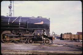 Side view of SAR Class 16E No 855 with side plate 'Johannesburg'.