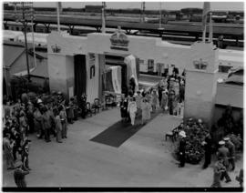 Port Elizabeth, 26 February 1947. Royal family arrives at station.