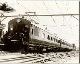 Alberton, 15 March 1937. First electric train at railway station. (SARM April 1937 p428; N44844)