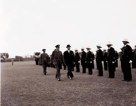 Durban, circa 1947. Medal parade of railway police at Hoy Park.