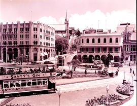 Port Elizabeth, 1946. Tram at City Hall Square.