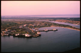 Richards Bay, September 1984. Aerial view of harbour area. [T Robberts]