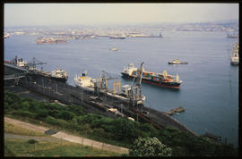 Durban, 1979. Container ship leaving Durban Harbour.