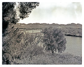 Aliwal North, 1965. Orange River with rail bridge in the distance.