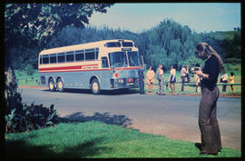 
SAR Silver Eagle tour bus at roadside stop.
