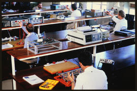 July 1987. Interior of electronics laboratory. [Ivan Naude]