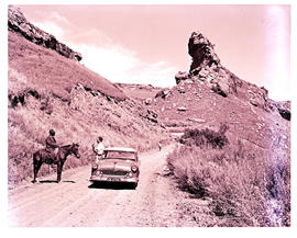 "Bethlehem district, 1960. Horseman on country road."
