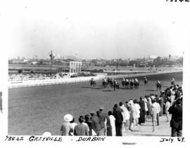 Durban, July 1970. Horse racing at the Greyville race course.