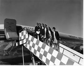 March 1969. Youth of Christ group departing. SAA Boeing 707 ZS-SAD 'Bloemfontein'.