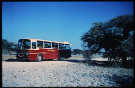 Etosha Game Park, Namibia, 1972. SAR Mercedes Benz tour bus.