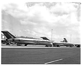 Cape Town, 1973. DF Malan airport. SAA Boeing 727 ZS-SBF 'Komati'.