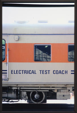 August 1987. SAR electrical test coach No 15089 used for acceptance tests of the new SAR Class 11...