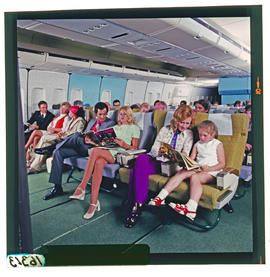 Seated passengers in SAA Boeing 747.