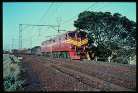 Johannesburg, 1969. SAR Class 5E1 Srs 5 No E1063 with goods train on the Rand.