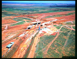 Bapsfontein, October 1979. Aerial view of Sentrarand hump and future marshalling yard under const...