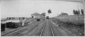 Cathcart, 1895. Train and station in distance. (EH Short)