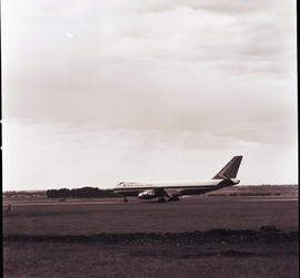 "Johannesburg, 1971. Jan Smuts airport. SAA Boeing 747 ZS-SAN 'Lebombo'. Arrival of first SA...