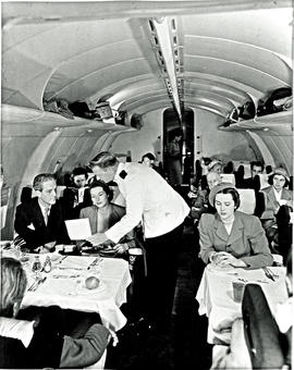 
BOAC Handley Page Hermes interior. Steward.
