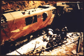 Severely damaged SAR Class 6E No E1207 on accident scene.