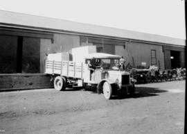 SAR Leyland R50 being loaded next to mule wagon at sheds.