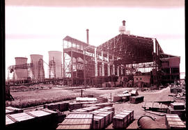 "Vereeniging, 1936. Construction of power station at the Vaal River."
