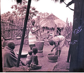 "Thohoyandou district, 1952. Venda kraal at Sibasa."