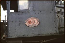 Number plate of SAR Class 6J No 641.