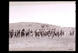 Zululand, 1922. Farmers at a Zulu war dance.